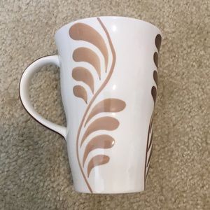 Pier 1 Mug w/ Brown & Green Leaf Pattern